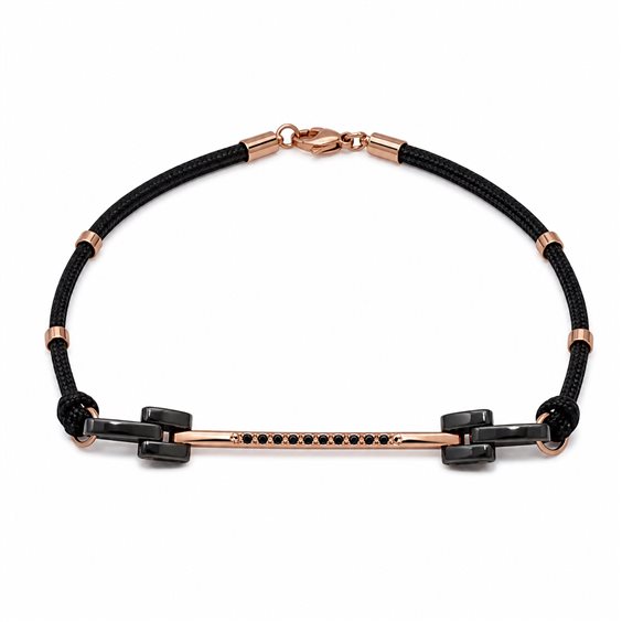 Bracciale Cianfrone Gioielli Uomo in Oro Diamante Black 0.05 Ct BROR-46-198 - BROR-46-198